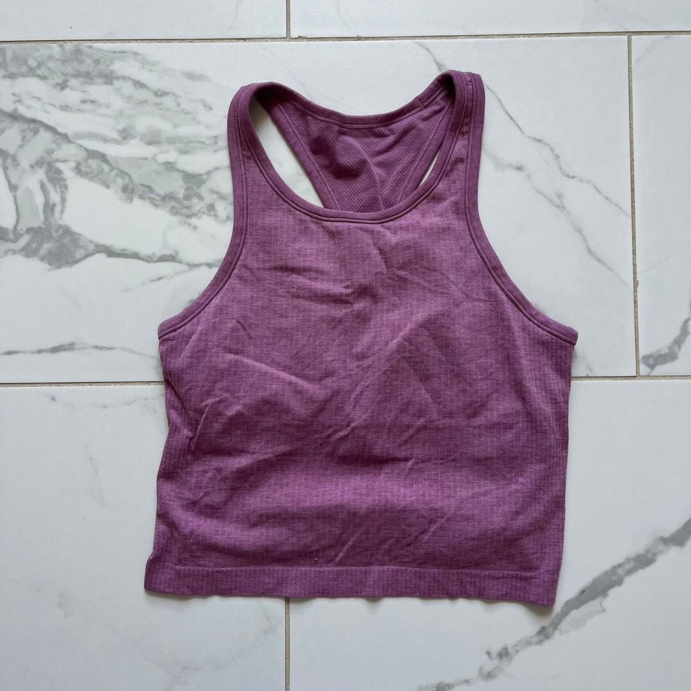 Lululemon Ebb to Street Racerback Crop Tank Top wisteria purple sz 8